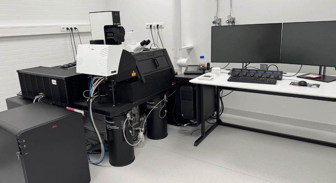 The new Leica Stellaris 8 multiphoton microscope at CFIB is ready to support intravital imaging studies. The new Leica Stellaris 8 multiphoton microscope at CFIB is ready to support intravital imaging studies.